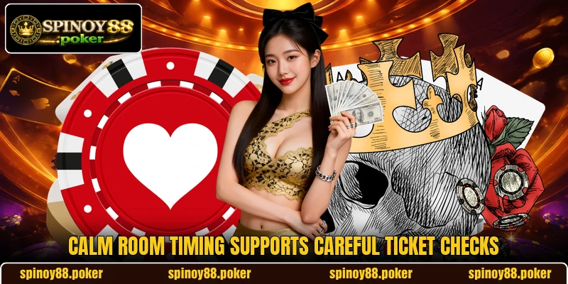 Calm room timing supports careful ticket checks Calm room timing supports careful ticket checks
