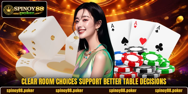 Clear room choices support better table decisions Clear room choices support better table decisions