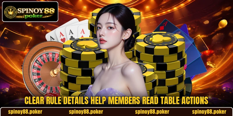 Clear rule details help members read table actions Clear rule details help members read table actions