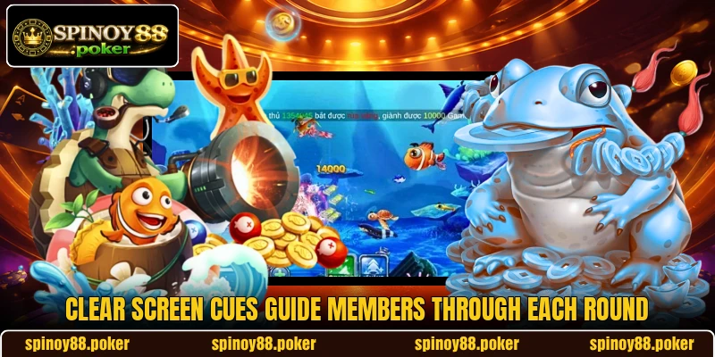 Clear screen cues guide members through each round Clear screen cues guide members through each round