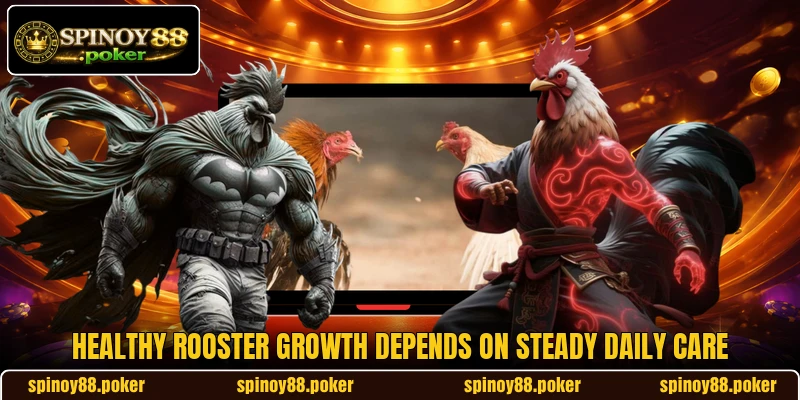 Healthy rooster growth depends on steady daily care Healthy rooster growth depends on steady daily care