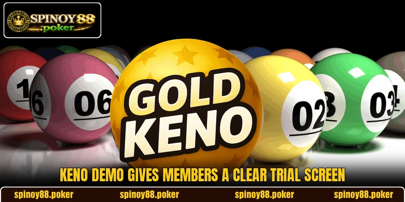 Keno demo gives members a clear trial screen