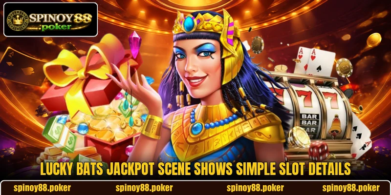 Lucky bats jackpot scene shows simple slot details Lucky bats jackpot scene shows simple slot details