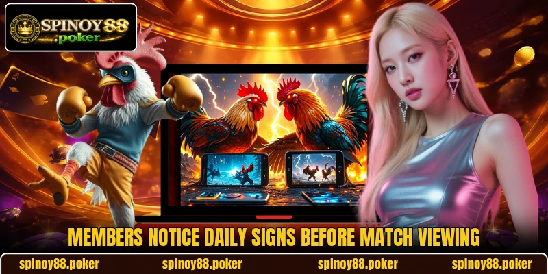 Members notice daily signs before match viewing Members notice daily signs before match viewing