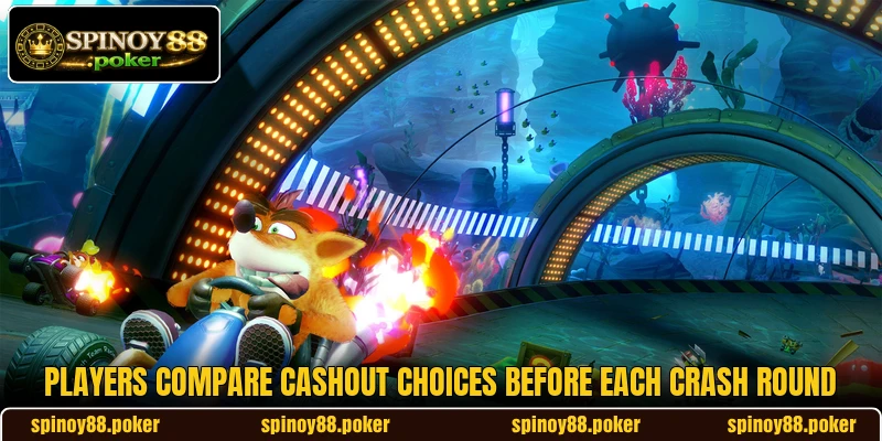 Players compare cashout choices before each crash round Players compare cashout choices before each crash round