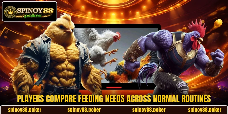 Players compare feeding needs across normal routines Players compare feeding needs across normal routines