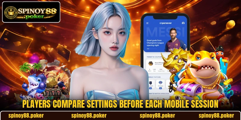 Players compare settings before each mobile session
