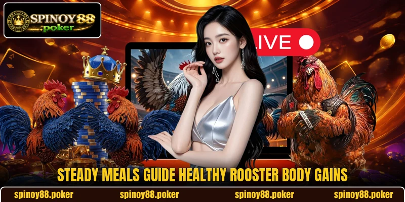 Steady meals guide healthy rooster body gains Steady meals guide healthy rooster body gains